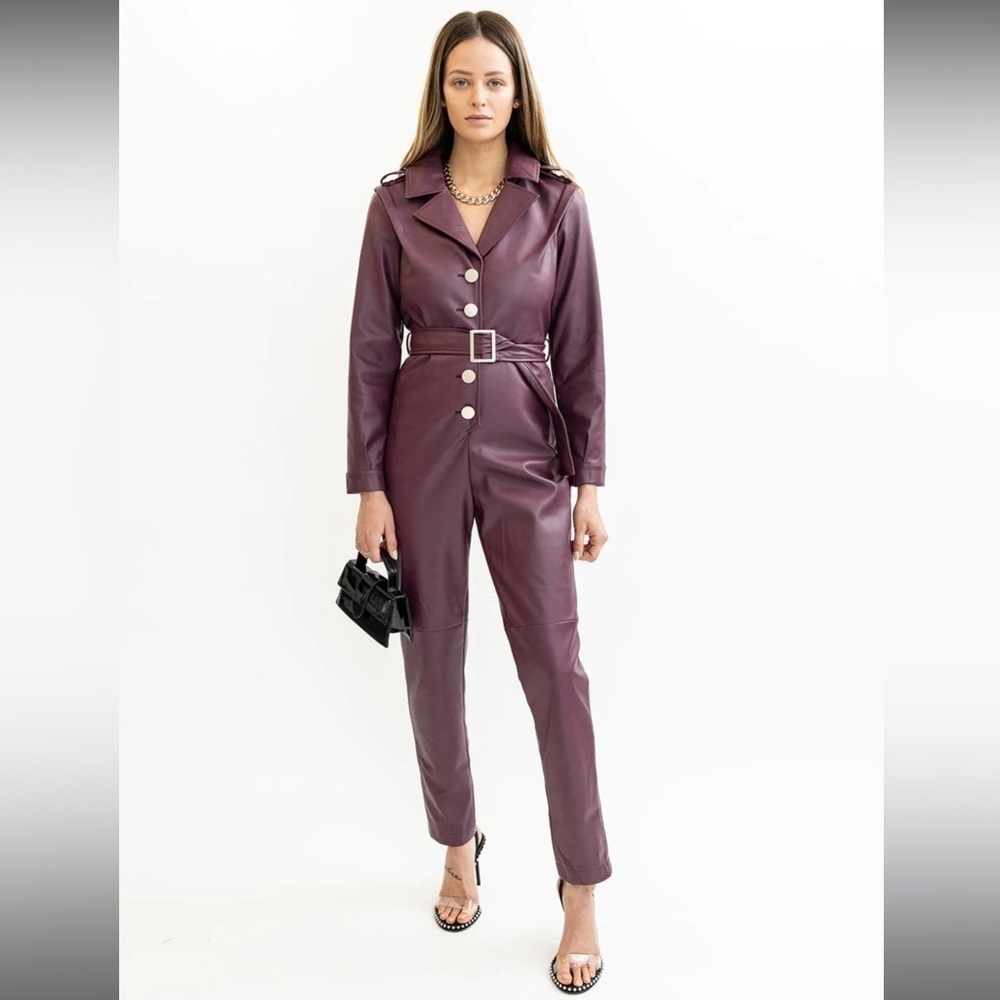 NWT $268 Torn by Ronny Kobo Zoey Jumpsuit - Purple - XS